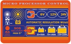 Nabíječka autobaterií Batium 15/24 - 6/12/24V s SOS programem panel