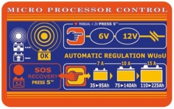 Nabíječka autobaterií Batium 15/12 - 6/12V s SOS programem panel