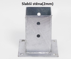 Patka s kotevní deskou - slabší stěna (2mm)