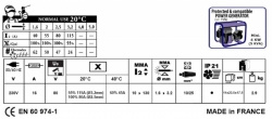 Svářečka - invertor Gysmi 130 P + sv.kabely + plastový box